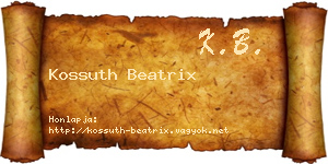 Kossuth Beatrix névjegykártya